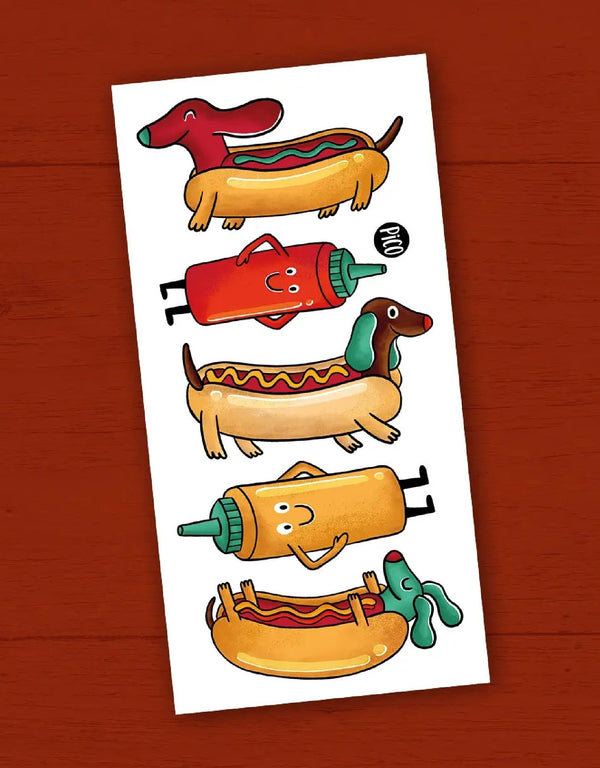 Tatouage - Ketchup le chien saucisse - Pico