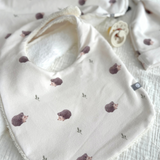 Terrycloth lined cotton bib - Hedgehog - Bambino by Baluchon