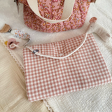 Baby changing mat - Pink gingham - Bambino by Baluchon