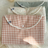Baby changing mat - Pink gingham - Bambino by Baluchon