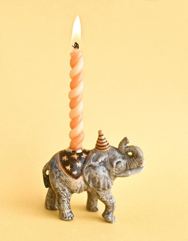 Porte-bougie en porcelaine - Cake Topper - Éléphant - Camp Hollow