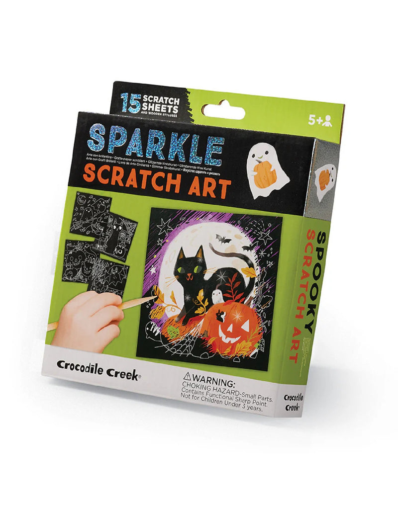 Ensemble d'art à gratter Scintillant- Effrayant - Spooky - Crocodile Creek