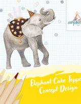 Porte-bougie en porcelaine - Cake Topper - Éléphant - Camp Hollow