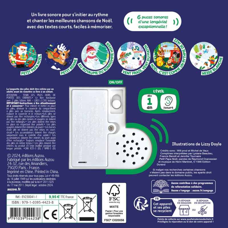 Livre sonore - Mes chansons de Noël - Auzou