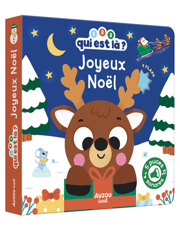 Livre sonore pour enfant - 1, 2, 3, qui est là? Joyeux Noël - Auzou | Veille sur toi