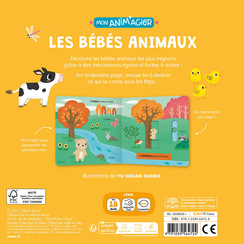 Livre mon Anim'agier - Les bébés animaux - Auzou