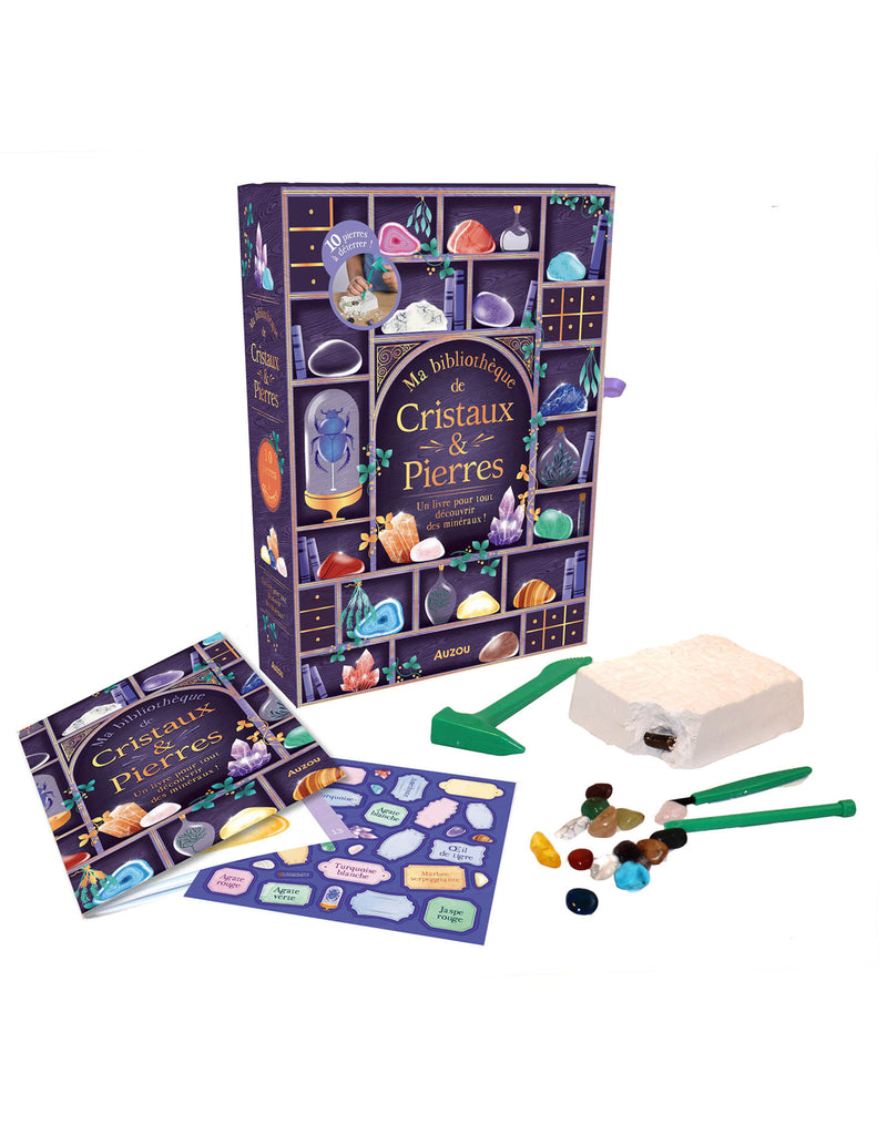 Coffret ma bibliothèque de cristaux et pierres - Auzou | Veille sur toi
