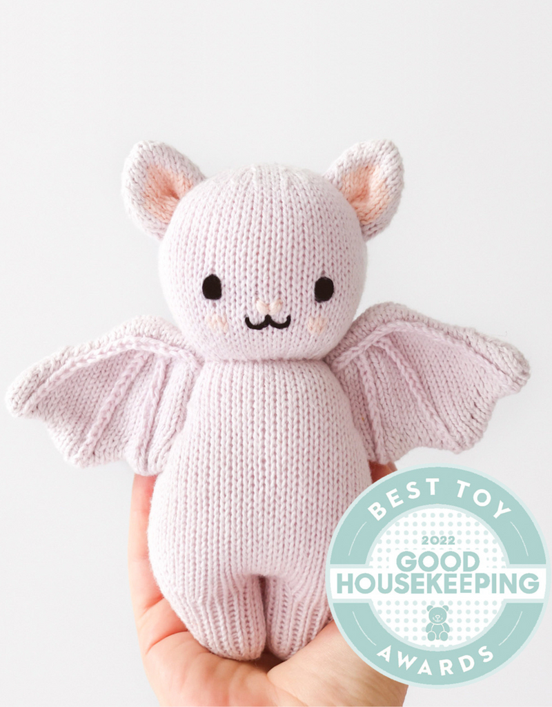 Peluche - Bébé chauve-souris lavande 7"- Cuddle + kind