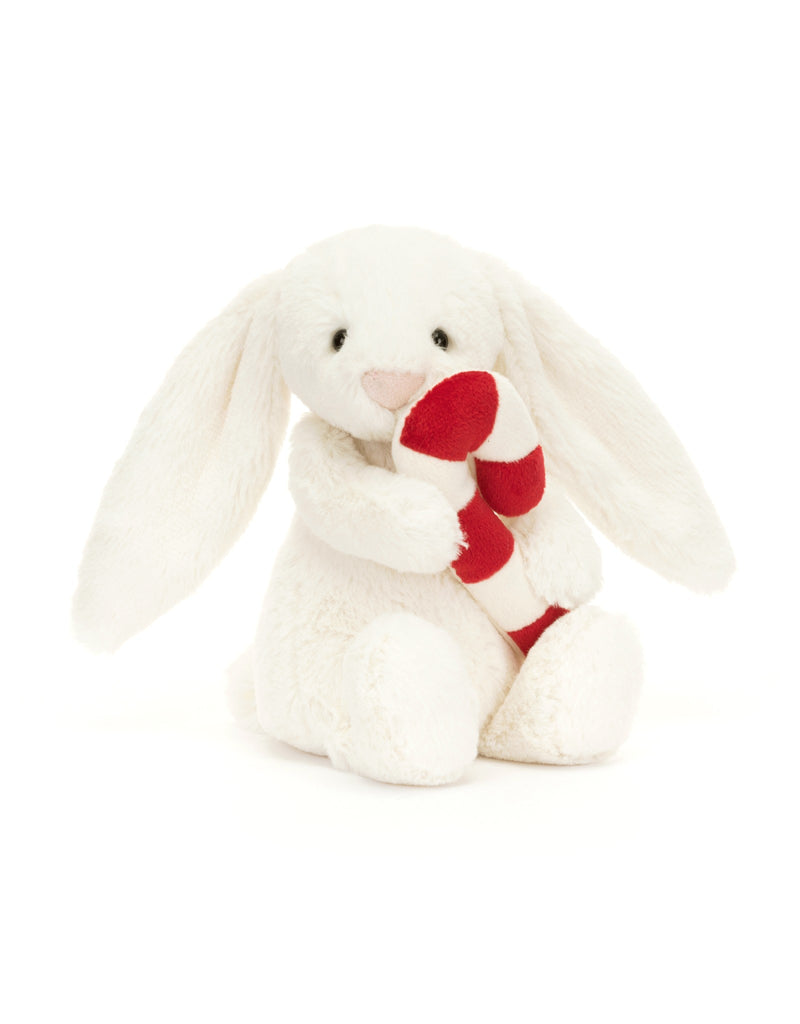 Peluche - Lapin avec canne de Noël - Bashful Bunny with Candy Cane - Jellycat