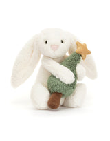 Peluche ultra douce de lapin bashful avec sapin de Noël- Jellycat | Veille sur toi