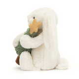 Peluche - Lapin Bashful avec un sapin de Noël - Jellycat