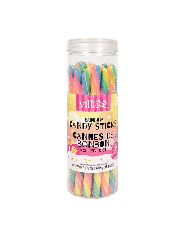 Canne de bonbon fantaisistes arc-en-ciel - à l'unité (18g) - Gourmet du village