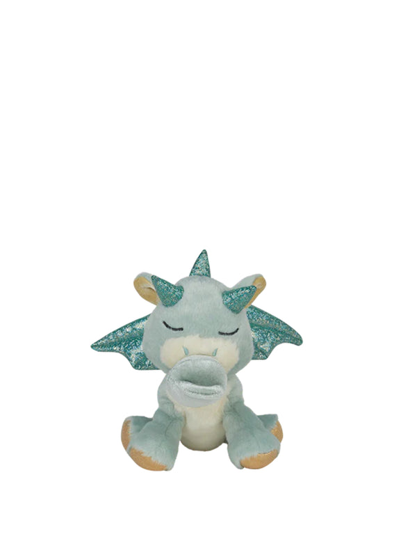 Peluche douce et scintillante de dragon vert Volt - Olli Ella | Veille sur toi