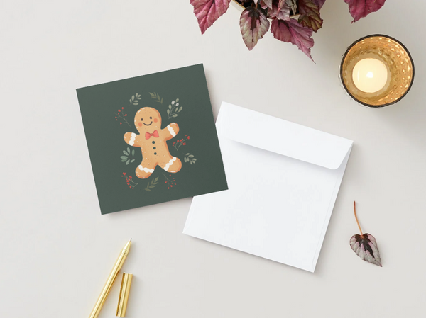 Carte de souhaits de Noël fait au Québec - Ti-Biscuit - Veille sur toi