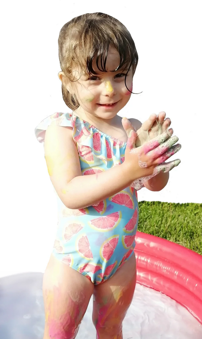 Nettoyant pour le corps - Peinture moussante scintillante - Rouge Père Noël - GOM.MEE