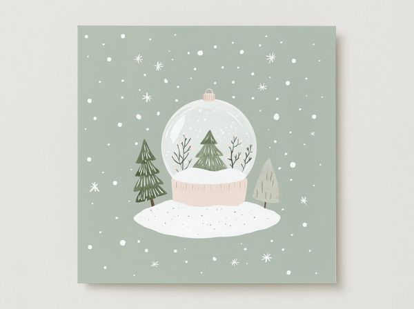 Carte de souhaits de Noël - Boule enneigée - Veille sur toi