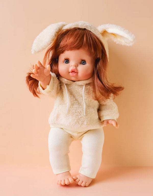 Vêtements pour poupée Gordis - Chandail à capuche lapin et legging crème - Tiny Harlow