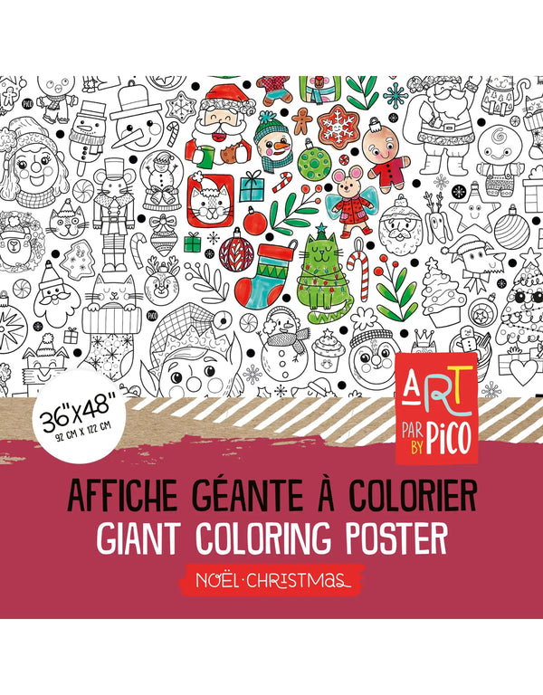 Affiche géante à colorier de Noël - Pico Tatoo | Veille sur toi