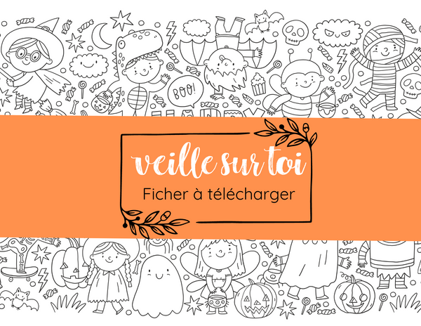 Coloriage d'Halloween "les jolis costumes" GRATUIT à télécharger!