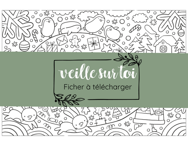 Coloriage de Noël "Joyeuses Fêtes" GRATUIT à télécharger!