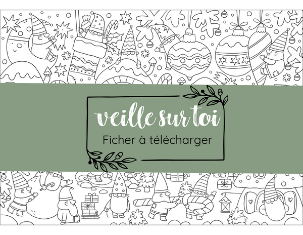 Coloriage de Noël "Les lutins" GRATUIT à télécharger!