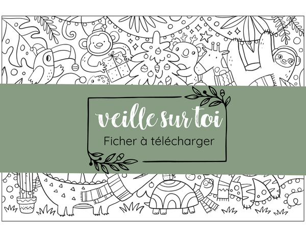 Coloriage de Noël "Safari" GRATUIT à télécharger!