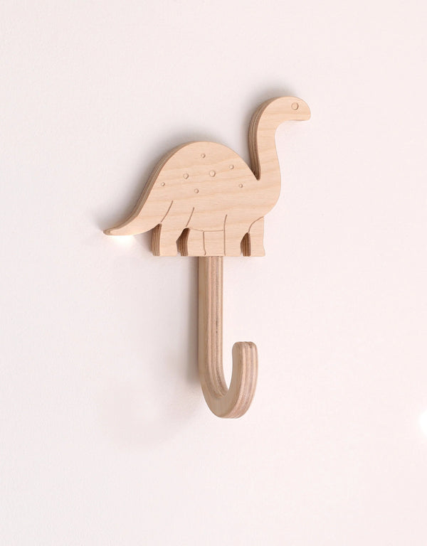 Crochet en bois pour enfant - décoration murale - Diplodocus - Abricotine | Veille sur toi