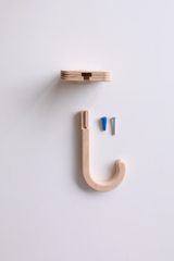 Wooden hook - White flower - Abricotine