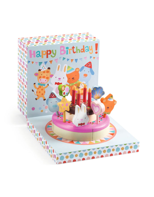 Gâteau d'anniversaire en bois à décorer et partager - Djeco | Veille sur toi