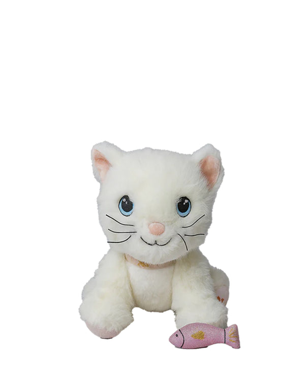 Peluche chat Dinkum Lux à la fourrure blanche - Olli Ella | Veille sur toi