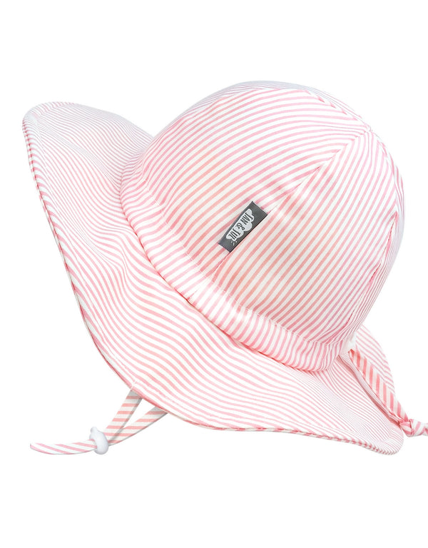 Chapeau floppy en coton - Lignes rosées - Jan & Jul