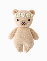 Peluche - Bébé Ourson miel 7" - Couronne de fleurs - Cuddle + kind