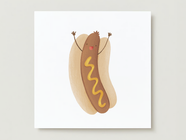 Carte de souhaits - Hot dog - Veille sur toi