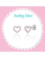 Sterling Silver Earrings - Pink Hearts - Girl Nation