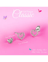Sterling Silver Earrings - Pink Hearts - Girl Nation