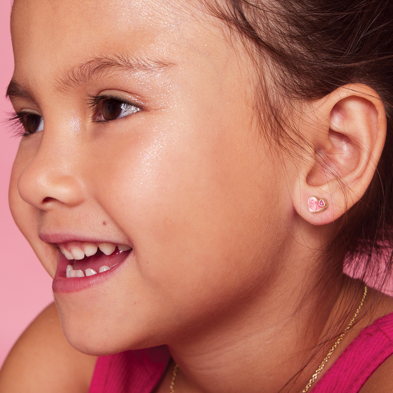 Boucles d'oreilles en émail - Coeur de mon coeur - Girl Nation