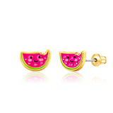 Boucles d'oreilles en émail - Melon d'eau - Girl Nation