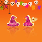 Boucles d'oreilles en émail - Chapeau de sorcière brillant - Girl Nation