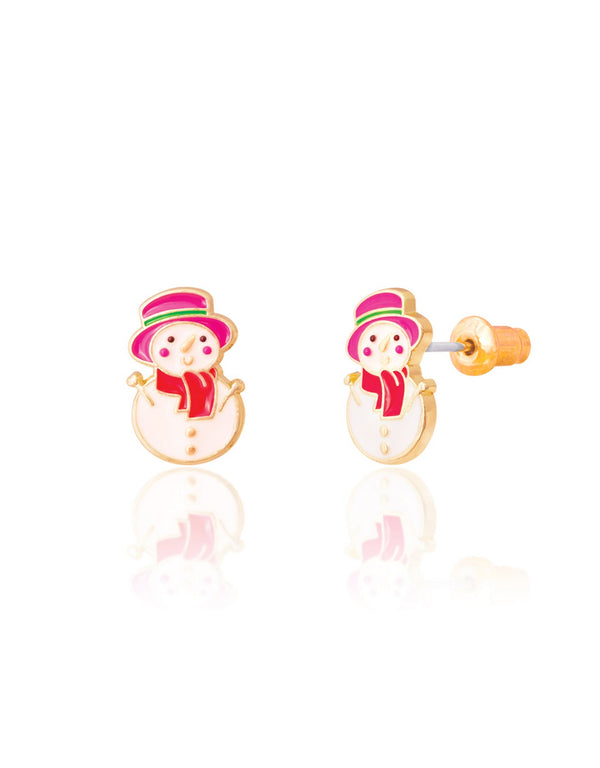 Boucles d'oreilles en émail - Bonhomme de neige merveilleux - Girl Nation