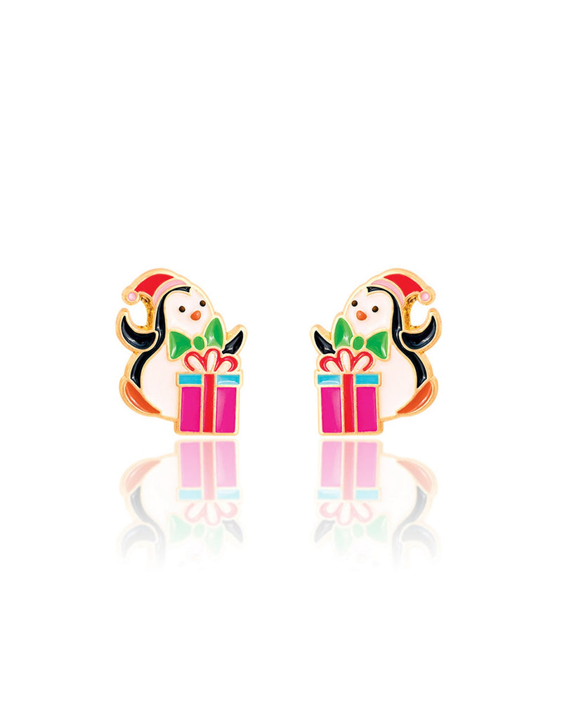 Boucles d'oreilles en émail - Cadeau pour manchot - Girl Nation