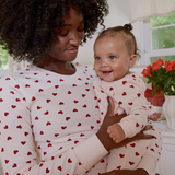 Dormeuse en coton côtelé biologique - Coeurs - Petit Lem