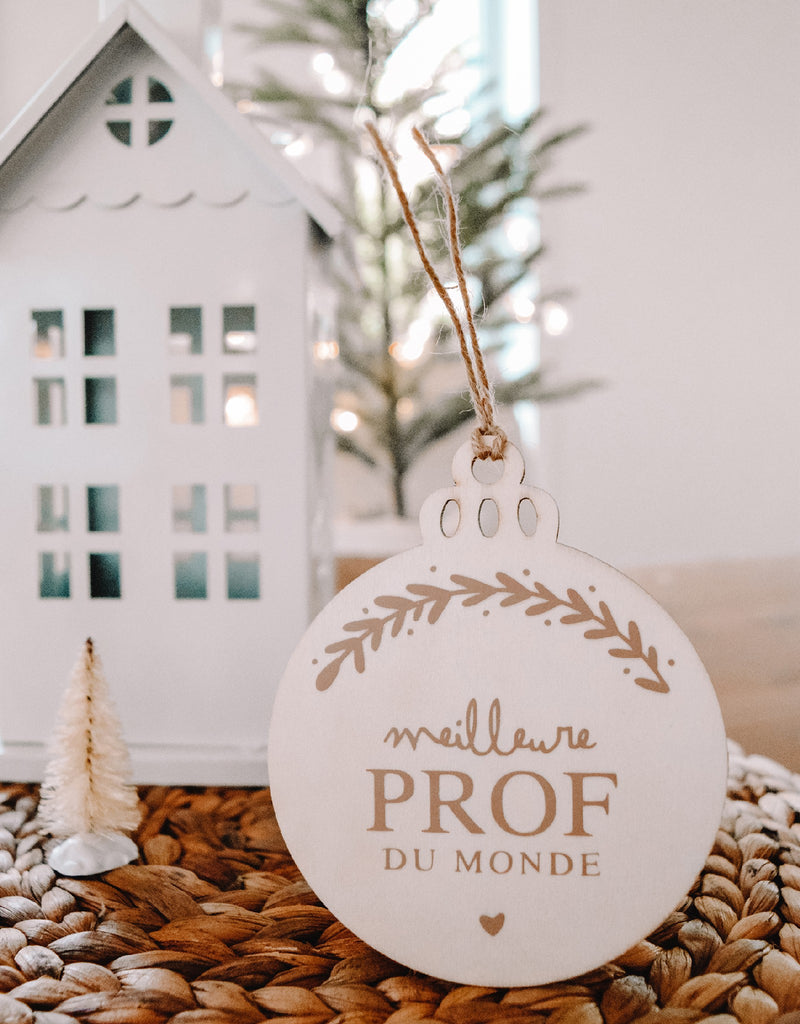 Ornements de Noël en bois - Meilleure prof - Mömy