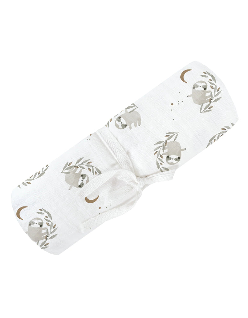 Couverture en mousseline de coton avec imprimés paresseux - Perlimpinpin