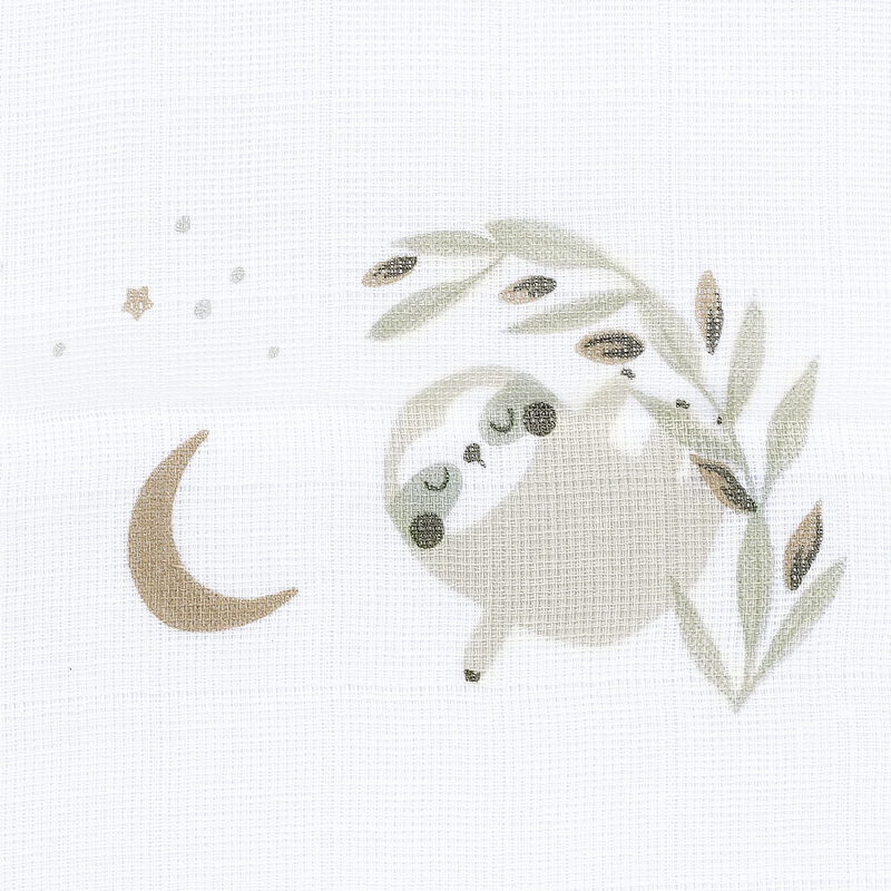 Couverture mousseline de coton - Paresseux - Perlimpinpin