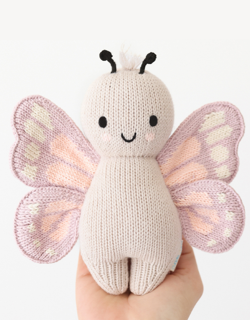 Peluche - Bébé papillon mauve 7"- Cuddle + kind