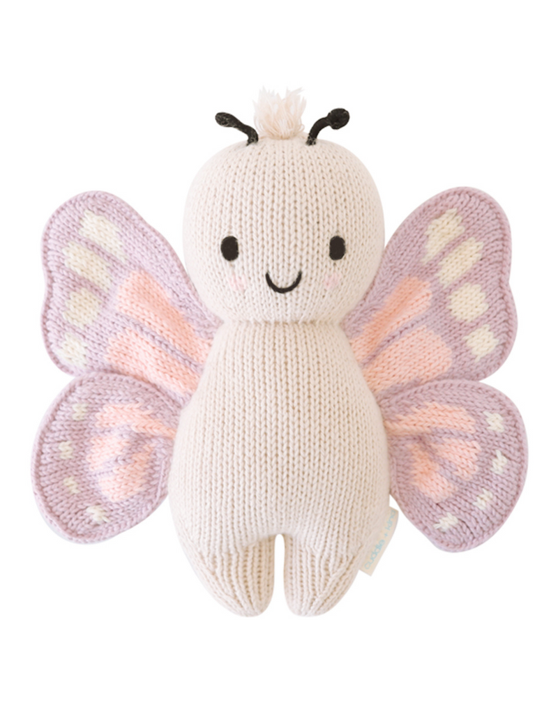 Peluche - Bébé papillon mauve 7"- Cuddle + kind