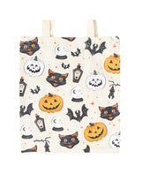 Sac fourre-tout en polycoton - Chat effrayant et citrouille -  Something Different