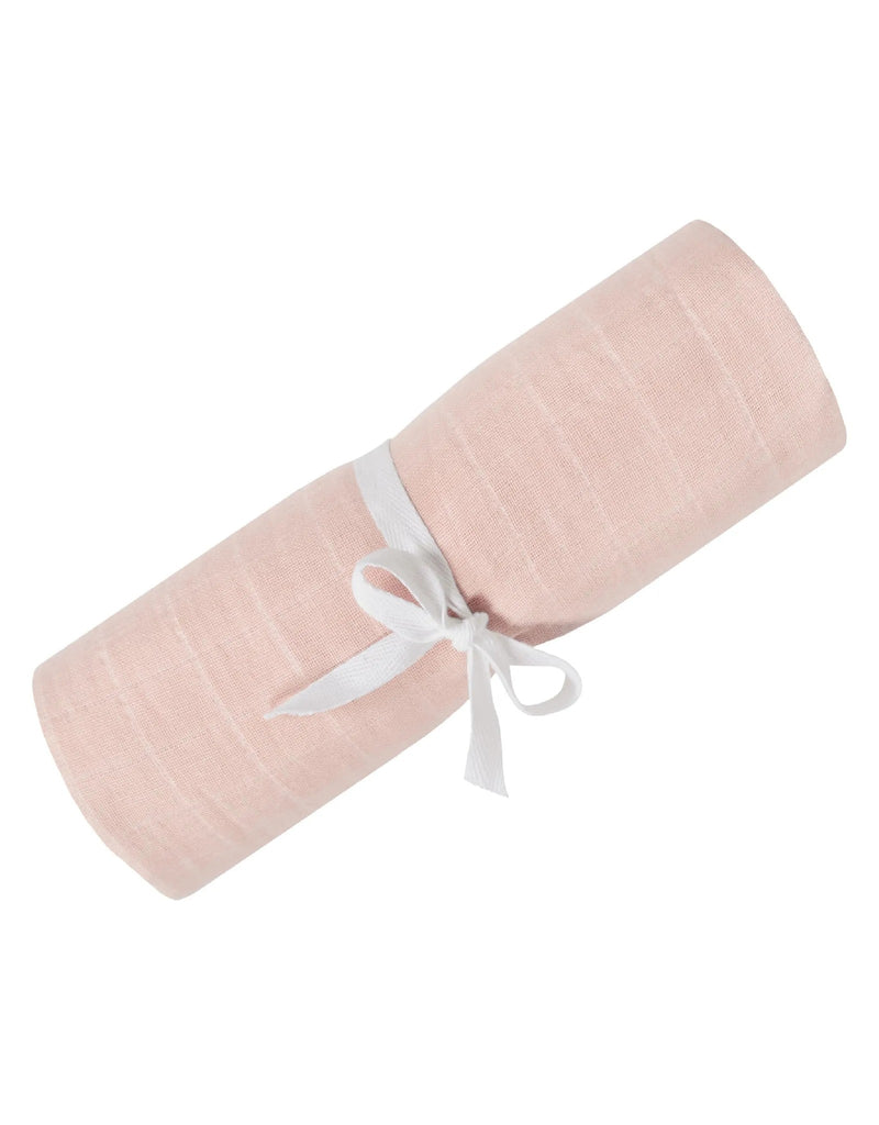 Couverture mousseline de coton - Uni rose- Perlimpinpin