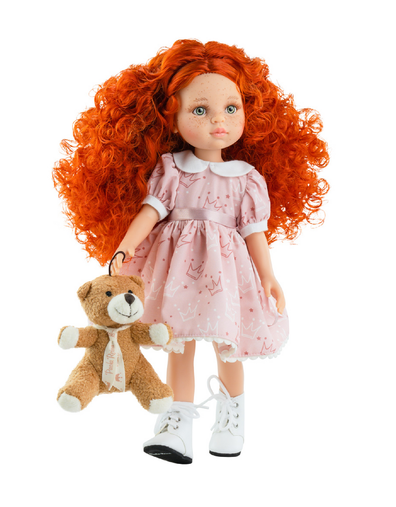 LAS AMIGAS DOLL - MARGOT PINK DRESS AND HER BEAR - PAOLA REINA