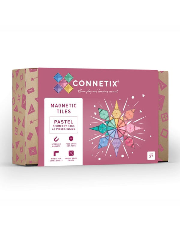 Ensemble géométrique de 40 pièces - Pastel - Connetix
